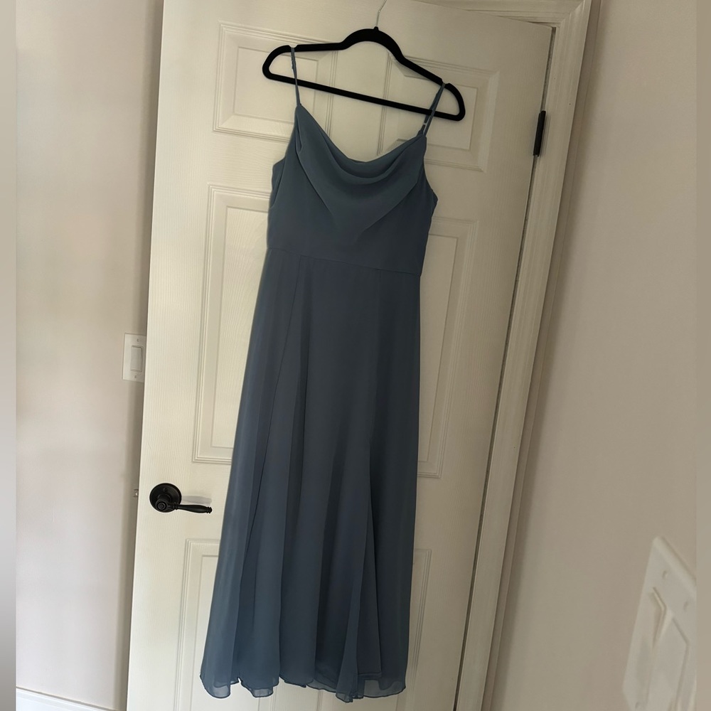 Bridesmaid Dress in light blue, size 10, has been hemmed for length